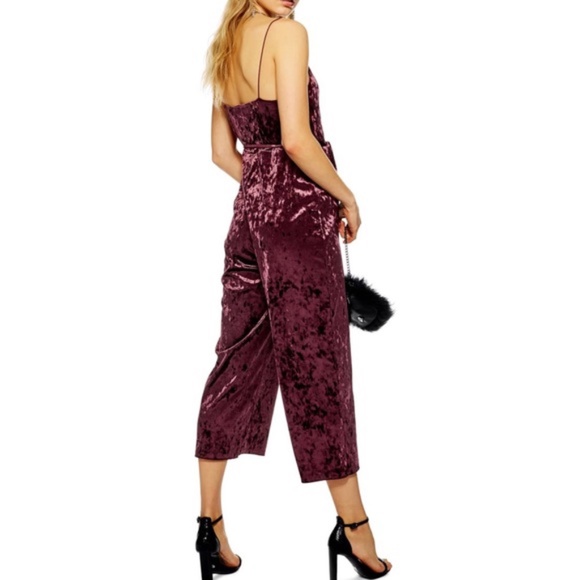 Nordstrom NWT TOPSHOP - Strappy Velvet Jumpsuit - Picture 2 of 4